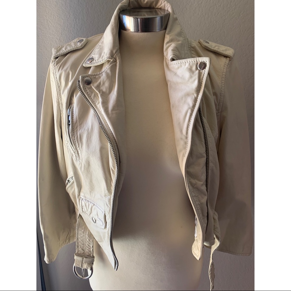All Saints leather crop jacket